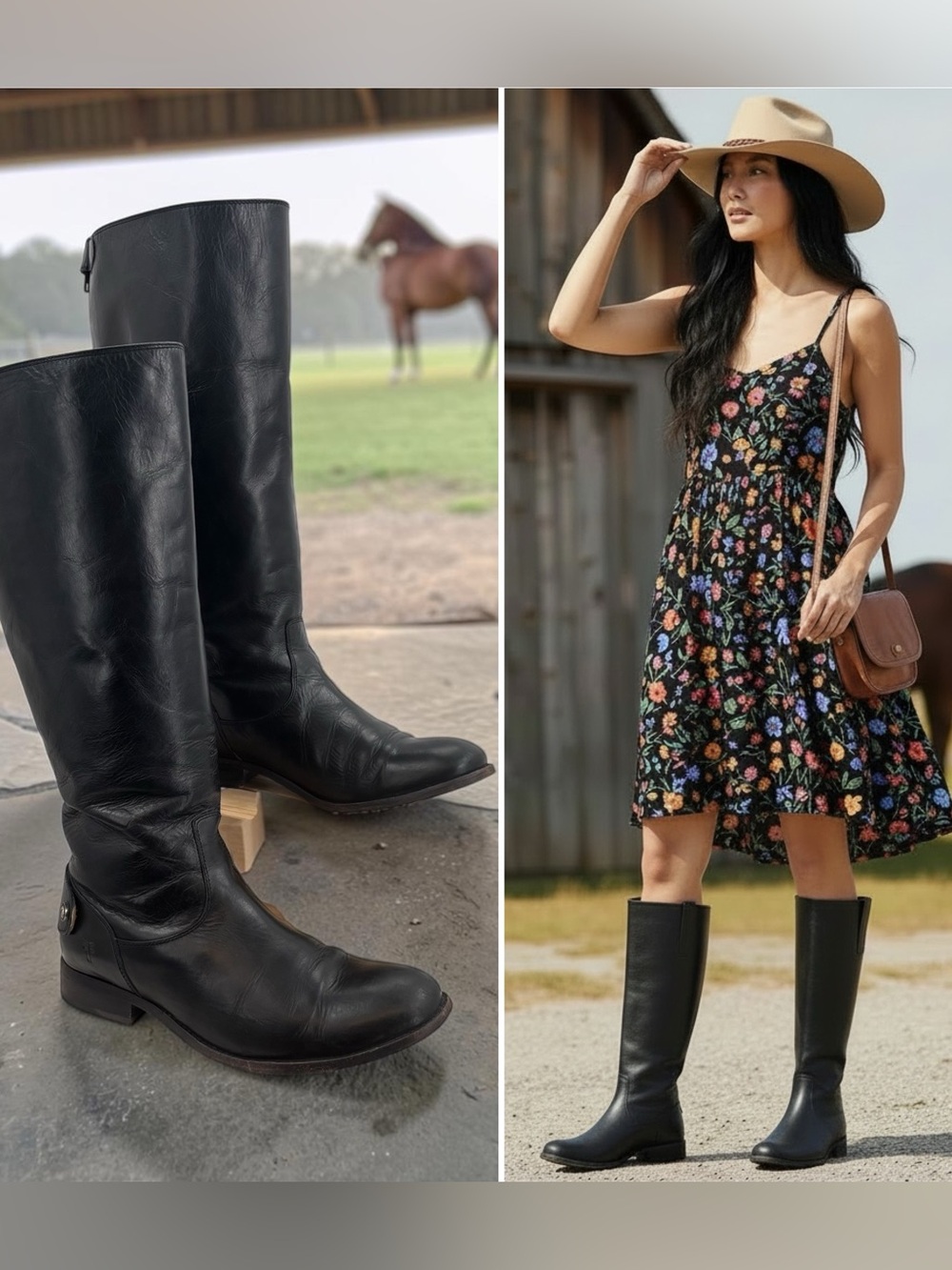 Frye Melissa Button Back Zip Leather Riding Boots Sz. 8.5 Extended Calf - Picture 9 of 9